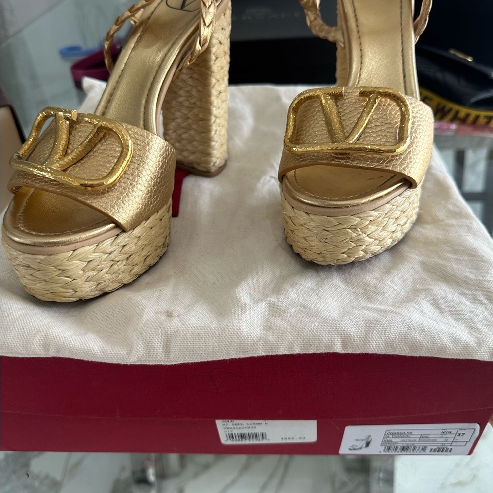 Valentino Women's Gold Platform Sandals